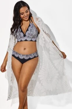 White Vacation Women Embroidery Cover Up -Sandy Bikinis Shop b cscu002 2