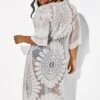 White Vacation Women Embroidery Cover Up