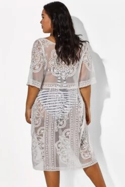 White Sexy Waves Embroidery Cover Up 23 White Sexy Waves Embroidery Cover Up -Sandy Bikinis Shop b cscu004 6