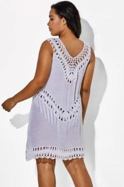 White V-neck Crochet Sleeveless Cover Up -Sandy Bikinis Shop b cscu006 6
