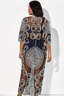 Black Long Sleeves Crochet Lace Cover Up -Sandy Bikinis Shop b cscu008 6