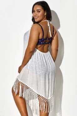 White Backless Women Tassels Cover Up -Sandy Bikinis Shop b cscu009 5