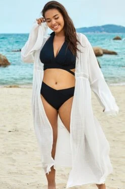 White Open Back Horn Sleeves Cover Up -Sandy Bikinis Shop b cscu010 6