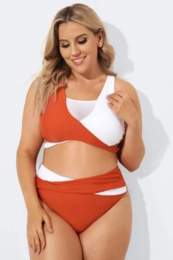 Red & White Wrap Fashion Bikini Set For Lady -Sandy Bikinis Shop b debk015001 4
