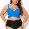 Blue Wrap Front Women Bikini Top