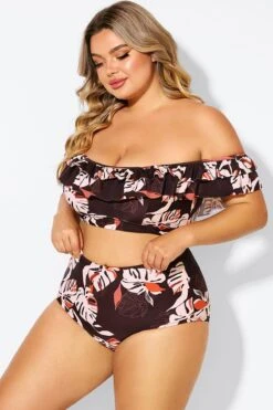 Flower Print Ruffle Women Bikini Top -Sandy Bikinis Shop b debk051002 4