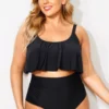 Black Sexy Scoop Neck High Waist Bikini Set