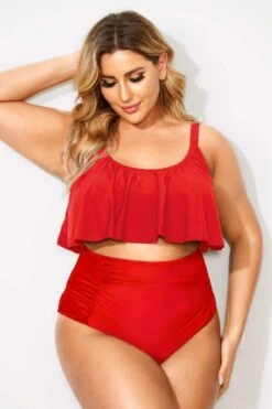 Red Adjustable Scoop Neck Straps Bikini Top 7 Red Adjustable Scoop Neck Straps Bikini Top -Sandy Bikinis Shop b debk063004 44