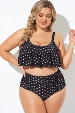 Star Pattern Ruffle Women Bikini Top -Sandy Bikinis Shop b debk063006 3