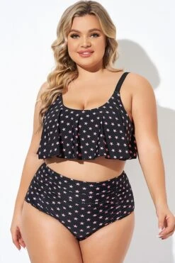 Star Pattern Ruffle Women Bikini Top -Sandy Bikinis Shop b debk063006 4
