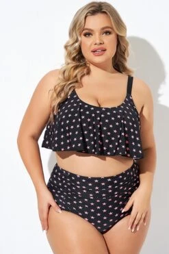 Star Pattern Ruffle Women Bikini Top -Sandy Bikinis Shop b debk063006 5