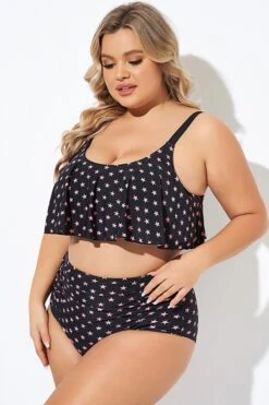 Star Pattern Ruffle Women Bikini Top -Sandy Bikinis Shop b debk063006 6