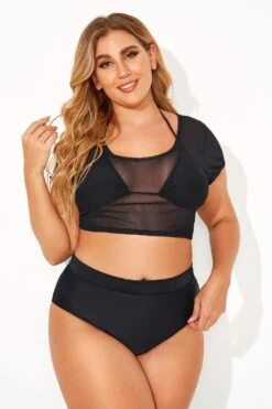 Black Sexy Women Mesh Crop Bikini Top -Sandy Bikinis Shop b debk068001 4