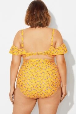 Yellow Floral Ruffled Underwire Women Bikini Top 7 Yellow Floral Ruffled Underwire Women Bikini Top -Sandy Bikinis Shop b debk073002 2