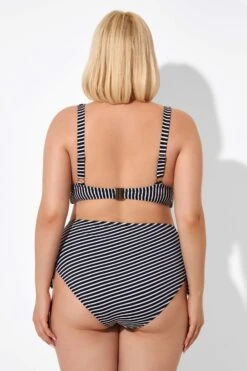 Black Stripes Knot Front Underwire Bikini Top -Sandy Bikinis Shop b debk098001 2