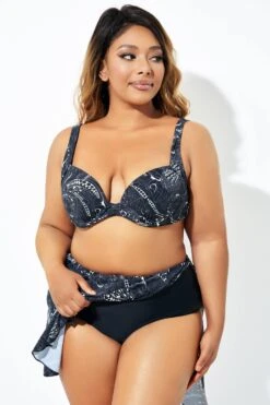 Black Floral Elegant Underwire Bikini Top -Sandy Bikinis Shop b debk099001 3