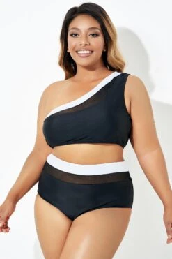 Trendy One Shoulder Bikini Top For Lady -Sandy Bikinis Shop b debk106001 3