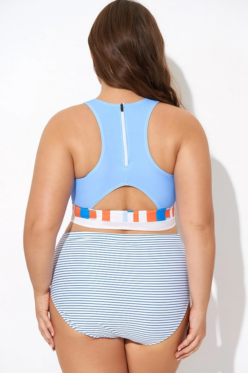 Multi-color Round Neck Racerback Bikini Top 2 Multi-color Round Neck Racerback Bikini Top - Image 2