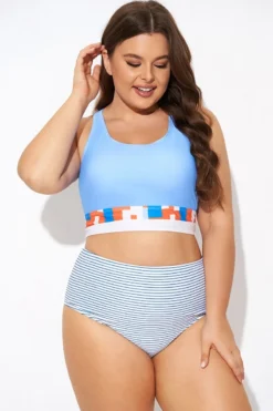 Multi-color Round Neck Racerback Bikini Top 10 Multi-color Round Neck Racerback Bikini Top -Sandy Bikinis Shop b debk138001 5