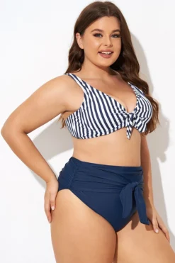 Striped Tie Front Underwire Bikini Top -Sandy Bikinis Shop b debk140001 6