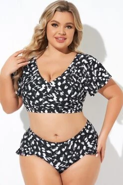 Mono Spot Flutter Sleeve Wrap Bikini Top 8 Mono Spot Flutter Sleeve Wrap Bikini Top -Sandy Bikinis Shop b debk142001 3