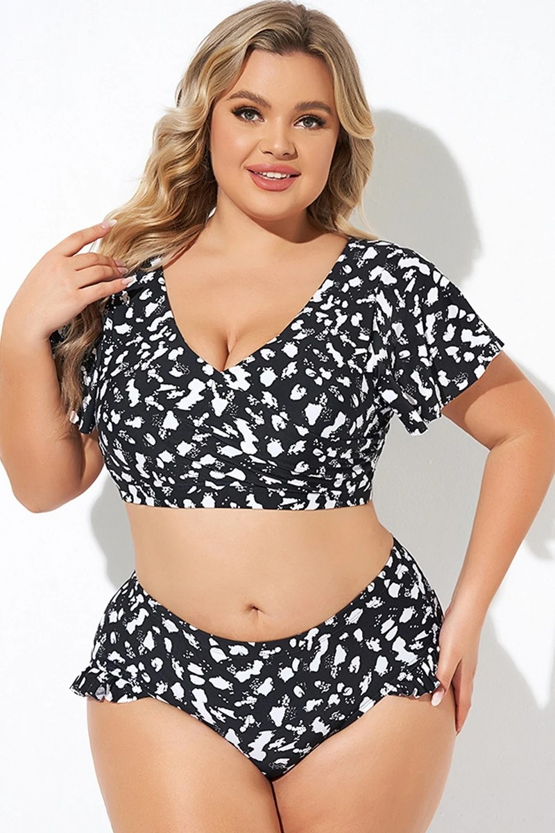 Mono Spot Flutter Sleeve Wrap Bikini Top 3 Mono Spot Flutter Sleeve Wrap Bikini Top - Image 3
