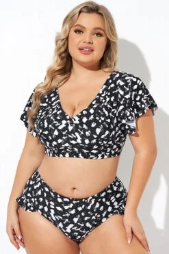 Mono Spot Flutter Sleeve Wrap Bikini Top 11 Mono Spot Flutter Sleeve Wrap Bikini Top -Sandy Bikinis Shop b debk142001 4