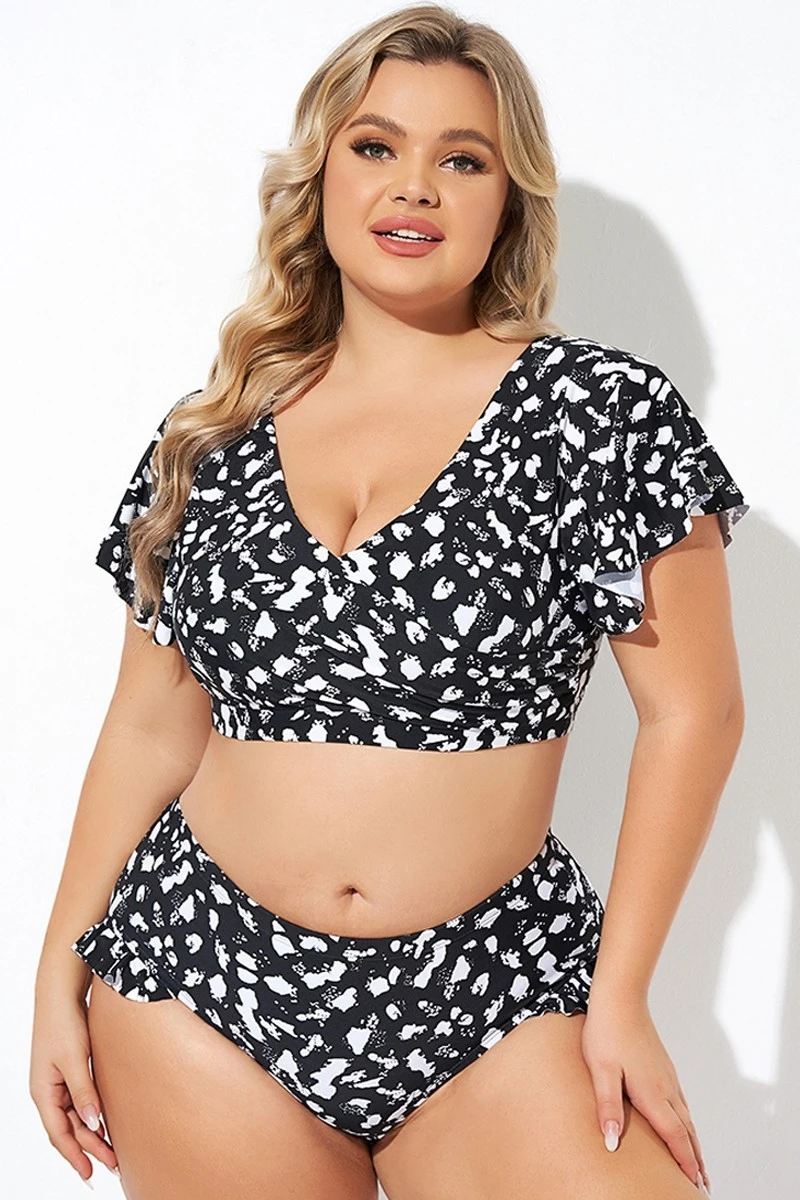 Mono Spot Flutter Sleeve Wrap Bikini Top 6 Mono Spot Flutter Sleeve Wrap Bikini Top - Image 6