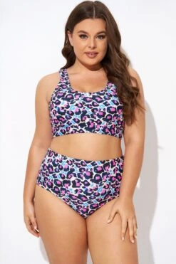 Flattering Peach Leopard Pull-on Design Bikini Top 8 Flattering Peach Leopard Pull-on Design Bikini Top -Sandy Bikinis Shop b debk143001 3