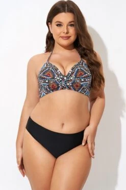 Tribal Pattern Twist Halter Sexy Bikini Top -Sandy Bikinis Shop b debk146001 4