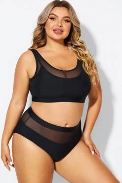 Double Up Mesh Patchwork Solid Bikini Top -Sandy Bikinis Shop b debk150001 6