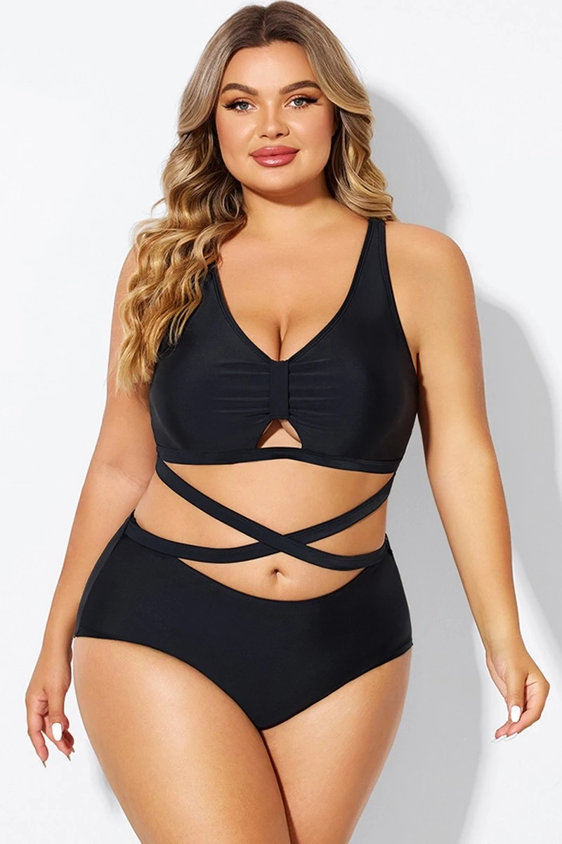 Black Plus Size With Adjustable Straps Sexy Bikini Top 1 Black Plus Size With Adjustable Straps Sexy Bikini Top