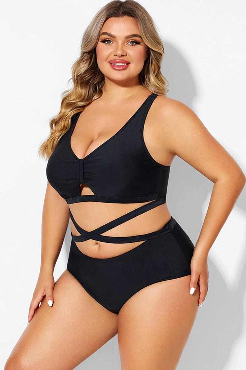 Black Plus Size With Adjustable Straps Sexy Bikini Top 5 Black Plus Size With Adjustable Straps Sexy Bikini Top - Image 5