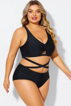 Black Plus Size With Adjustable Straps Sexy Bikini Top 11 Black Plus Size With Adjustable Straps Sexy Bikini Top -Sandy Bikinis Shop b debk151001 6