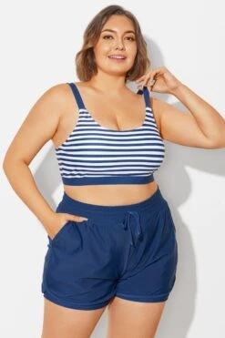 Plus Size Squaue Neck Navy Stripe Bikini Top -Sandy Bikinis Shop b debk154003 6