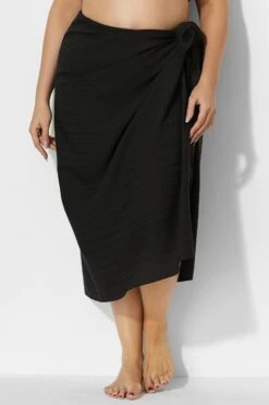 Sexy Side Tie Black Sarong Cover Up -Sandy Bikinis Shop b decu001 3