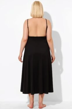 Black Backless Spaghetti Strap Long Cover Up -Sandy Bikinis Shop b decu025 3