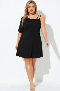 Black One Strappy Sleeve Cover Up -Sandy Bikinis Shop b decu031 3