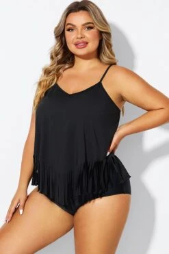 Black Plus Tassel Beach Camisole Beach Sarong -Sandy Bikinis Shop b decu037 4