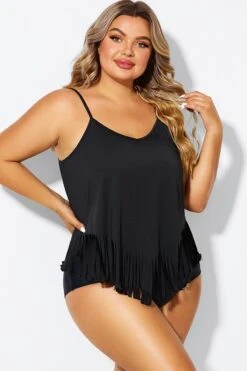 Black Plus Tassel Beach Camisole Beach Sarong -Sandy Bikinis Shop b decu037 6