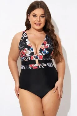 Floral Print Cut Out One Piece Swimsuit 8 Floral Print Cut Out One Piece Swimsuit -Sandy Bikinis Shop b deop032001 3