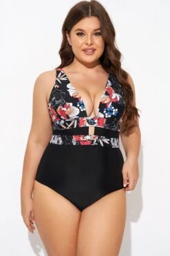 Floral Print Cut Out One Piece Swimsuit 10 Floral Print Cut Out One Piece Swimsuit -Sandy Bikinis Shop b deop032001 5