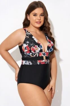 Floral Print Cut Out One Piece Swimsuit 11 Floral Print Cut Out One Piece Swimsuit -Sandy Bikinis Shop b deop032001 6