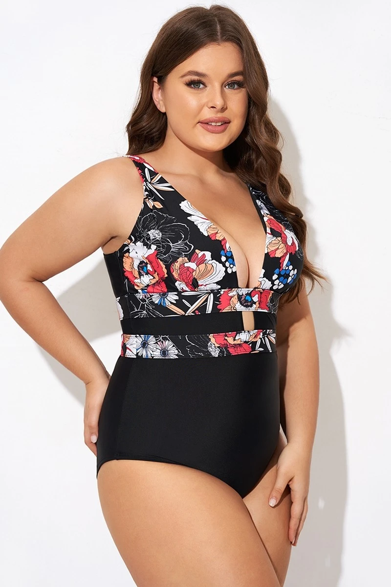 Floral Print Cut Out One Piece Swimsuit 6 Floral Print Cut Out One Piece Swimsuit - Image 6
