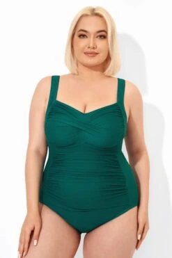 Green Tummy Control Modern One Piece Swimsuit -Sandy Bikinis Shop b deop042001 4