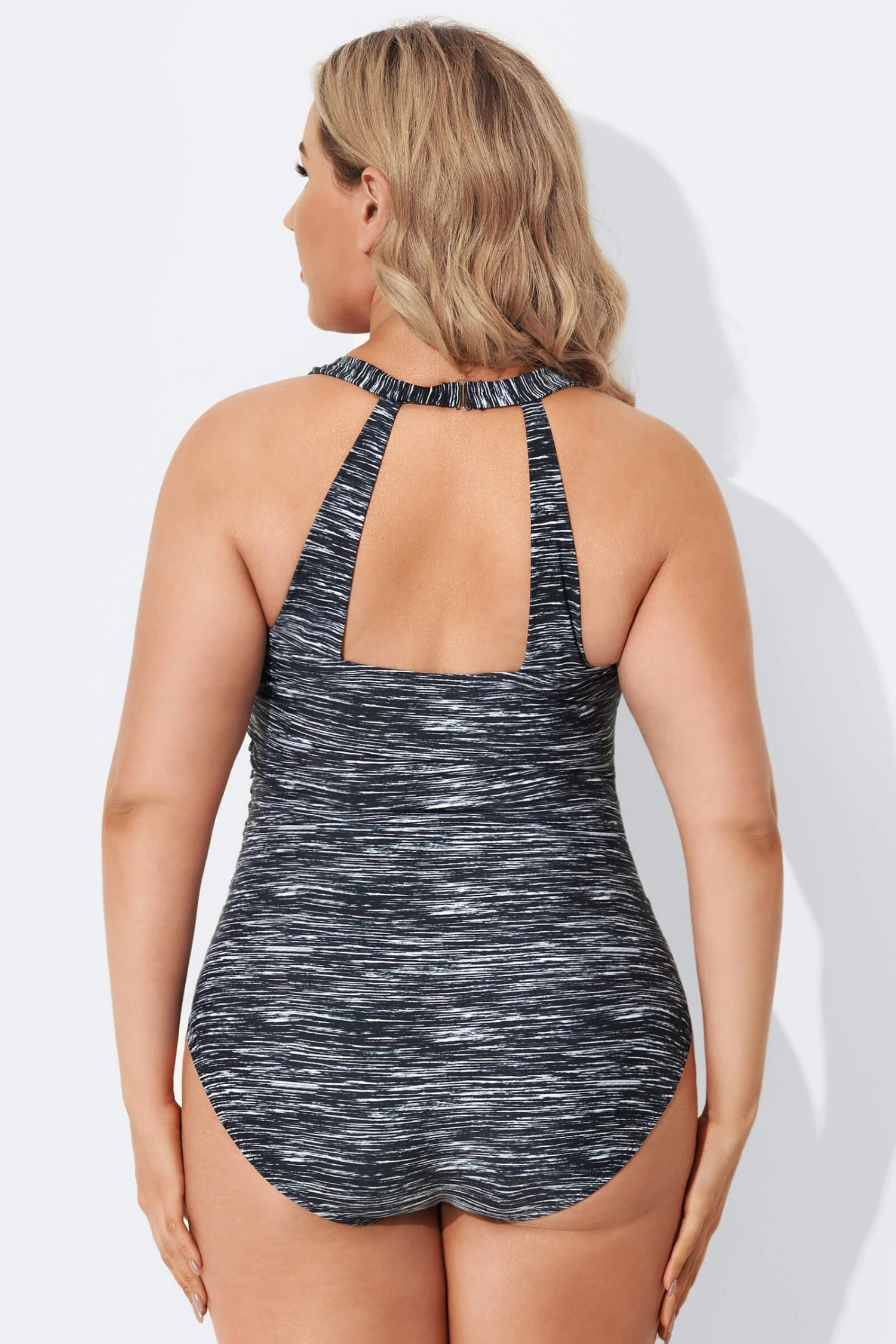 Black Sarong Front Fashionable One Piece Swimsuit 4 Black Sarong Front Fashionable One Piece Swimsuit - Image 4