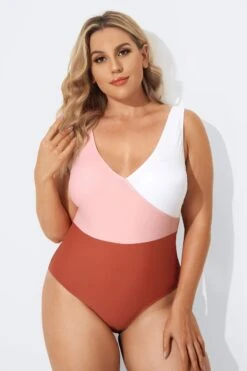 V-Neckline Criss-cross Style One Piece Swimsuits -Sandy Bikinis Shop b deop087001 4