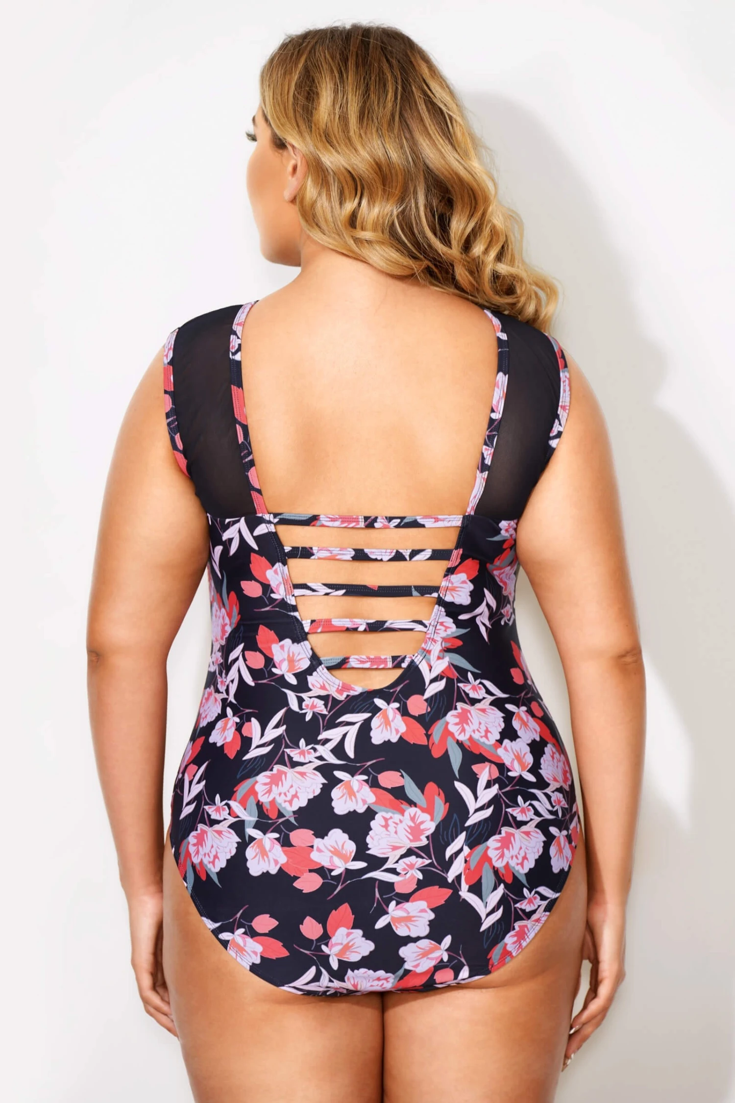 Floral Print Ladder Back One Piece Swimsuit 2 Floral Print Ladder Back One Piece Swimsuit - Image 2