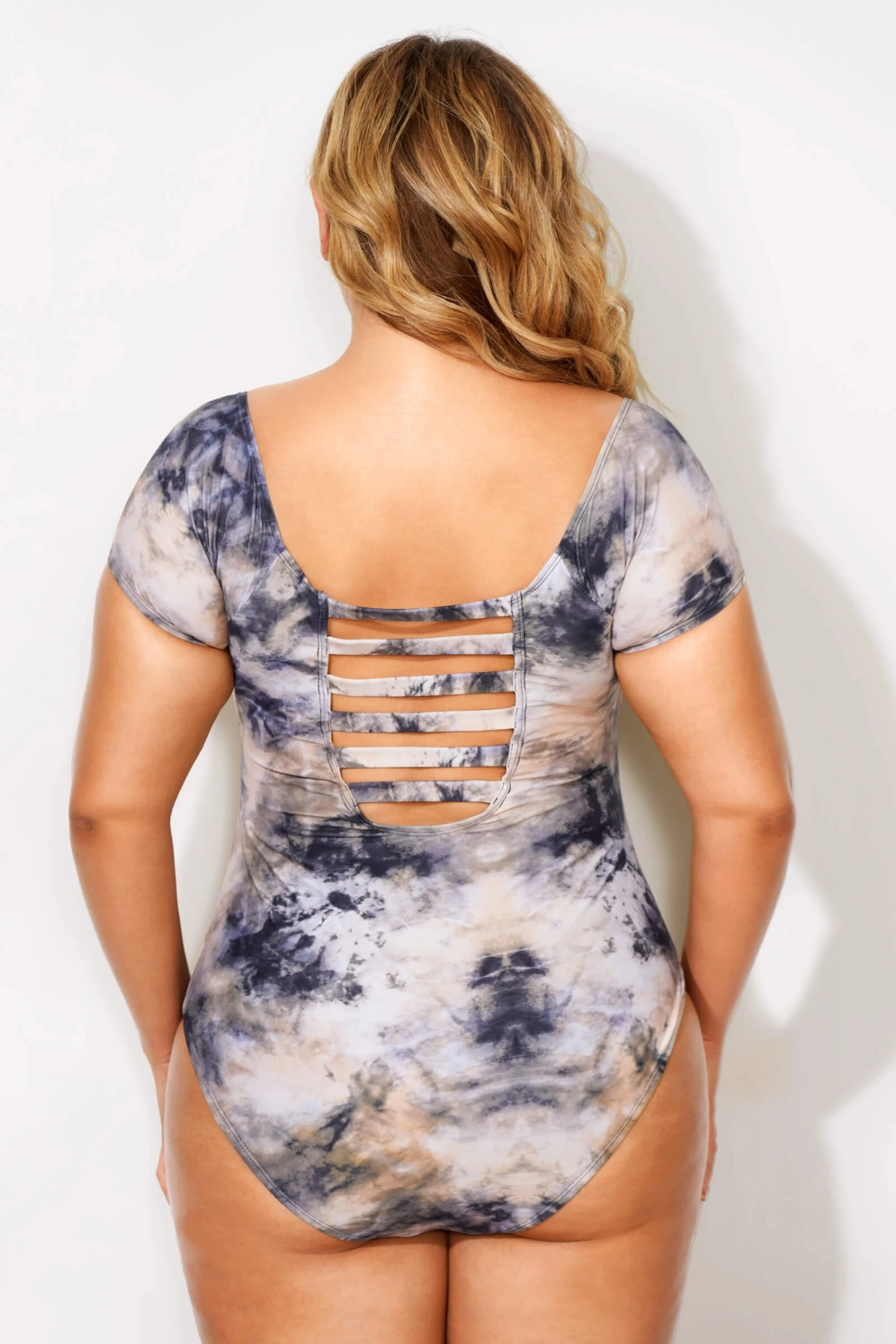 Tie Dye Printed Elastic One Piece Swimsuit 2 Tie Dye Printed Elastic One Piece Swimsuit - Image 2