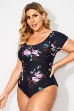 Flower Printed Elastic Women One Piece Swimsuit -Sandy Bikinis Shop b deop090005 3